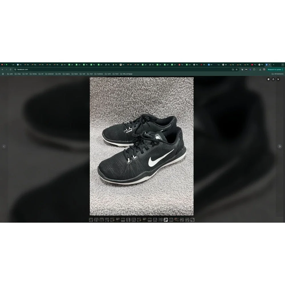 Nike Flex Supreme TR 5 Women's Size 7 Training Shoes Black White Flywire 852467-